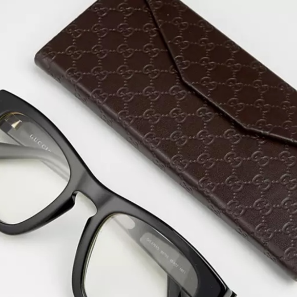 Gucci Accessories - Gucci Embossed Leather Monogram Trifold Collapsible Glasses Case
